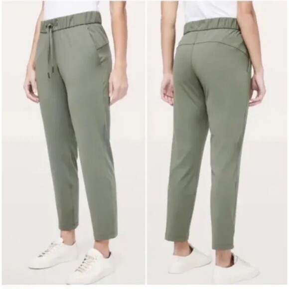 Lululemon On The Fly Pant Womens Stretch Full On Luxtreme Sz 2 Green Tap… - Picture 1 of 9